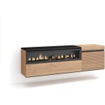 Skraut home - meuble tv, banc t�l�, grand espace de rangement, 150x45x35cm, pour les tv jusqu'� 65', ...