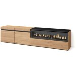 Skraut home - meuble tv, banc t�l�, grand espace de rangement, 200x45x35cm, pour les tv jusqu'� 80', ...