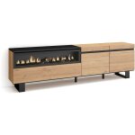 Skraut home - meuble tv, banc t�l�, grand espace de rangement, 200x57x35cm, pour les tv jusqu'� 80', ...