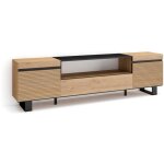 Skraut home - meuble tv, banc t�l�, grand espace de rangement, 200x57x35cm, pour les tv jusqu'� 80', ...