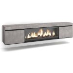 Skraut home - meuble tv, banc t�l�, grand espace de rangement, 210, pour les tv jusqu'� 80', chemin�e ...