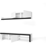 Skraut home - salon idem 'blanco' - ensemble de meubles - unit murale - meuble bas tv - salle  manger, ...