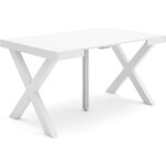 Skraut home - table console extensible, console meuble, 140, pour 6 personnes, pieds bois massif, style ...
