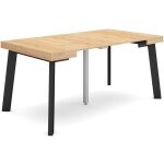 Skraut home - table console extensible, console meuble, 160, pour 8 personnes, pieds en bois, style moderne, ...