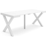 Skraut home - table console extensible, console meuble, 180, pour 8 personnes, pieds bois massif, style ...