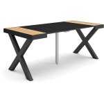 Skraut home - table console extensible, console meuble, 180, pour 8 personnes, pieds bois massif, style ...