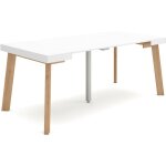 Skraut home - table console extensible, console meuble, 180, pour 8 personnes, pieds en bois, style moderne, ...