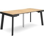 Skraut home - table console extensible, console meuble, 180, pour 8 personnes, pieds en bois, style moderne, ...