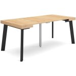 Skraut home - table console extensible, console meuble, 180, pour 8 personnes, pieds en bois, style moderne, ...