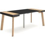 Skraut home - table console extensible, console meuble, 180, pour 8 personnes, pieds en bois, style moderne, ...