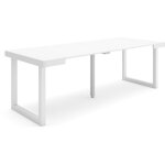 Skraut home - table console extensible, console meuble, 220, pour 10 personnes, pieds bois massif, style ...
