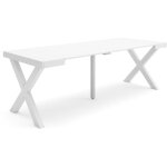 Skraut home - table console extensible, console meuble, 220, pour 10 personnes, pieds bois massif, style ...