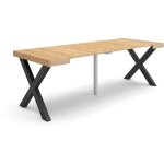 Skraut home - table console extensible, console meuble, 220, pour 10 personnes, pieds bois massif, style ...