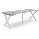 Skraut home - table console extensible, console meuble, 220, pour 10 personnes, pieds bois massif, style ...