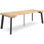 Skraut home - table console extensible, console meuble, 220, pour 10 personnes, pieds en bois, style ...
