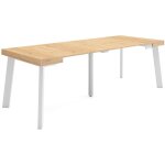 Skraut home - table console extensible, console meuble, 220, pour 10 personnes, pieds en bois, style ...