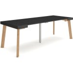 Skraut home - table console extensible, console meuble, 220, pour 10 personnes, pieds en bois, style ...