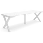 Skraut home - table console extensible, console meuble, 260, pour 12 personnes, pieds bois massif, style ...