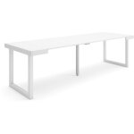 Skraut home - table console extensible, console meuble, 260, pour 12 personnes, pieds bois massif, style ...