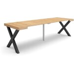 Skraut home - table console extensible, console meuble, 260, pour 12 personnes, pieds bois massif, style ...