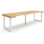 Skraut home - table console extensible, console meuble, 260, pour 12 personnes, pieds bois massif, style ...