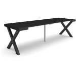 Skraut home - table console extensible, console meuble, 260, pour 12 personnes, pieds bois massif, style ...