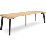Skraut home - table console extensible, console meuble, 260, pour 12 personnes, pieds en bois, style ...