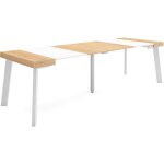 Skraut home - table console extensible, console meuble, 260, pour 12 personnes, pieds en bois, style ...