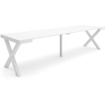 Skraut home - table console extensible, console meuble, 300, pour 14 personnes, pieds bois massif, style ...