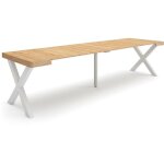 Skraut home - table console extensible, console meuble, 300, pour 14 personnes, pieds bois massif, style ...