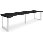 Skraut home - table console extensible, console meuble, 300, pour 14 personnes, pieds bois massif, style ...