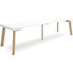 Skraut home - table console extensible, console meuble, 300, pour 14 personnes, pieds en bois, style ...