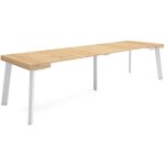 Skraut home - table console extensible, console meuble, 300, pour 14 personnes, pieds en bois, style ...