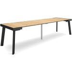 Skraut home - table console extensible, console meuble, 300, pour 14 personnes, pieds en bois, style ...