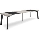 Skraut home - table console extensible, console meuble, 300, pour 14 personnes, pieds en bois, style ...