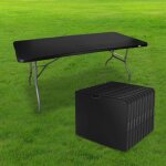 Lot de 10 table pliante de jardin 180 cm rectangulaire noire - table de camping 8 personnes l180 x l74 ...