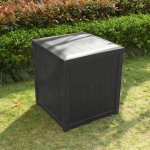 Skylantern - coffre de rangement exterieur 120 l gris - coffre de jardin exterieur compact 56x56x62 - ...