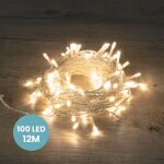 Guirlande lumineuse 12m intrieur et extrieur 100 leds blanc chaud - guirlande lumineuse sapin cable ...