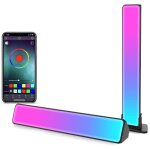 Smart led lampe, lot de 2 rgb smart lampe bureau avec 19 effets d'�clairage et musique, gaming lampe, ...