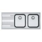 Franke smart srx 621 evier 116x50cm avec double cuve et gouttoir  gauche, acier inoxydable (101. 0356. ...