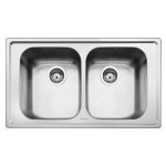 Smeg - evier encastrable 2 cuves 86x50 cm inox bross lp8622