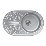 Smeg - evier encastrable ovale 1 cuve et gouttoir  gauche 78x48 cm lmel77s inox