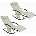 Sobuy - lot de 2 chaises longues transat pliable jardin aluminium ? bain de soleil ergonomique à bascule ... Sobuy - lot de 2 chaises longues transat pliable jardin aluminium ? bain de soleil ergonomique à bascule ...