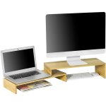 Bbf07 - n design support de moniteur rglable, rhausseur d'cran ergonomique support pour 2 crans d'ordinate ...