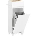 Sobuy - bzr159 - w armoire � linge meuble bas de salle de bain corbeille � linge meuble de rangement ...