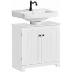 Sobuy ? meuble sous vasque simple bzr18iiw ? 2 �tages et 2 portes ? bois mdf laqu� blanc ? l60cm x p30cm ...