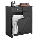 Sobuy - bzr33 - sch meuble bas de salle de bain armoire toilette avec 2 tiroirs et 2 paniers  linge ...