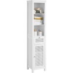 Sobuy - meuble colonne de salle de bain avec 1 porte en ploy rotin, 1 tiroir et 3 tages rangement haut ...