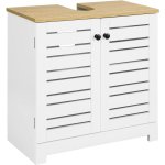 Meuble sous - lavabo compact ? armoire de salle de bain avec �tag�res r�glables et d�coupe pour siphon, ...