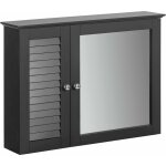 Armoire miroir suspendue pour salle de bain avec 5 niveaux de rangement, cloisons rglables et porte ...